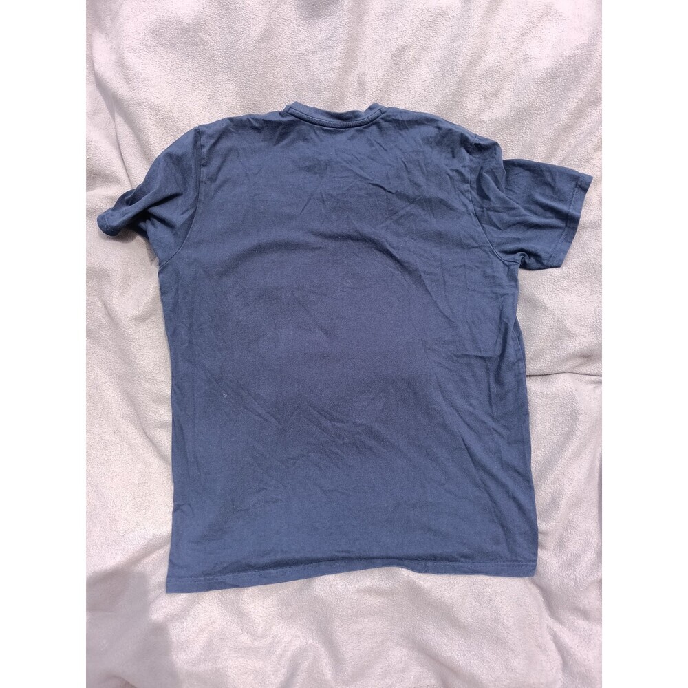 Oakley Men’s Large Navy Blue Logo Stripe Tee Shirt Short Sleeve Casual - Picture 4 of 4